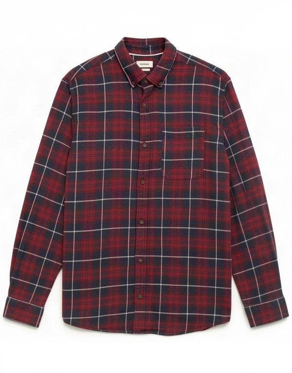 Jack & Jones Chemise en flanelle pour homme en coton à carreaux marron moyen