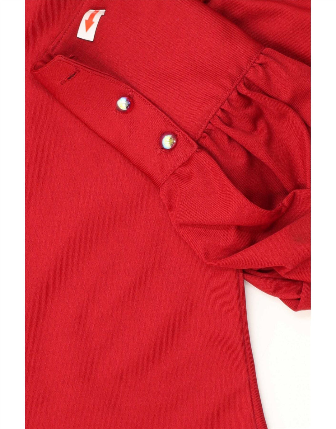 Chemisier chemise femme vintage IT 48 XL Polyester Floral Rouge
