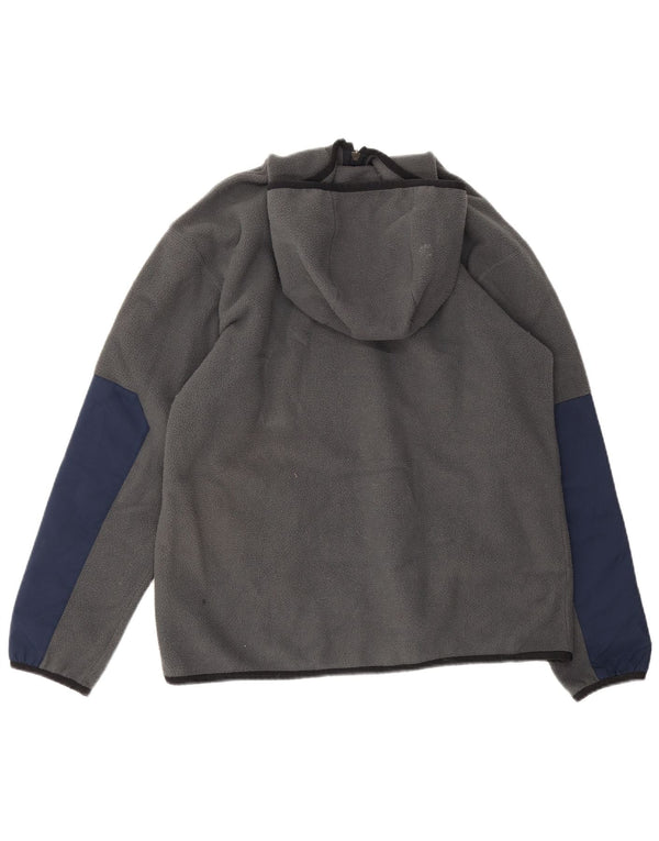 Nike Pull à capuche en polaire avec col zippé pour homme UK 39/41 Gris moyen Colourblock