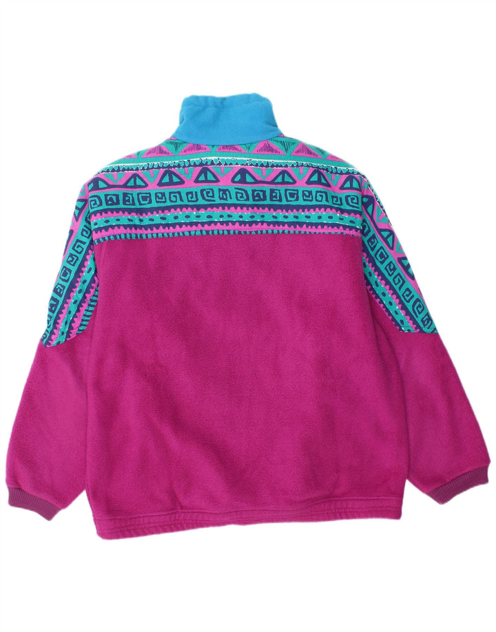 Great Escapes Pull polaire zippé pour homme Grand polyester géométrique violet