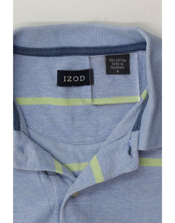 IZOD Mens Polo Shirt Small Blue Striped Cotton Vintage Izod and Second-Hand Izod from Messina Hembry 