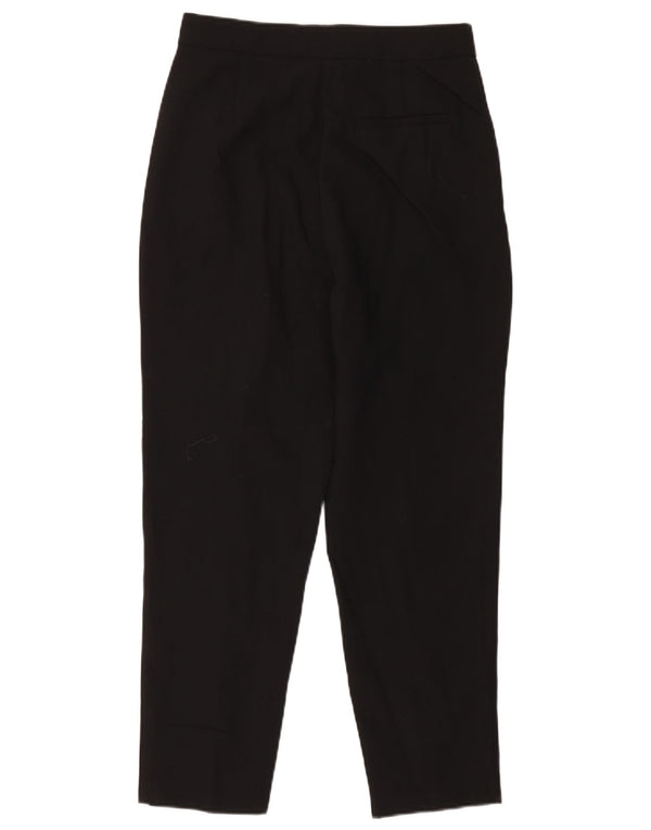 Zara Womens High Waist Tapered Suit Trousers Medium W28 L26 Black Polyester