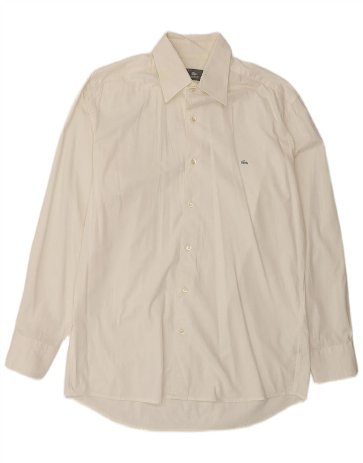 Lacoste Chemise Homme Taille 41 Grand Coton Blanc Cassé