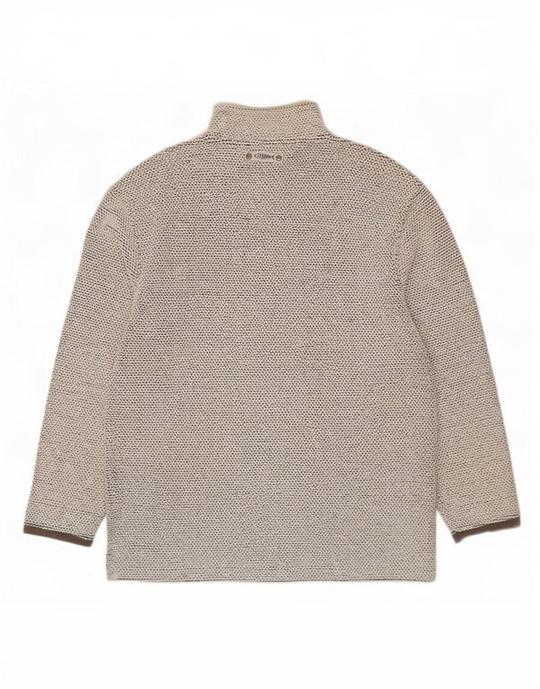 Weird Fish Sweat-shirt col zippé pour homme en coton beige moyen
