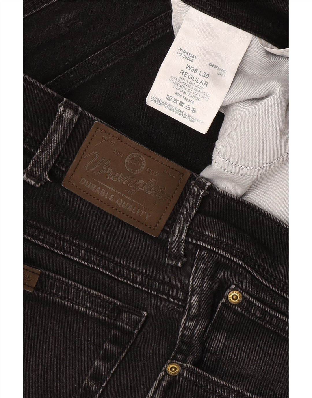 Wrangler Jean droit homme W38 L27 coton noir