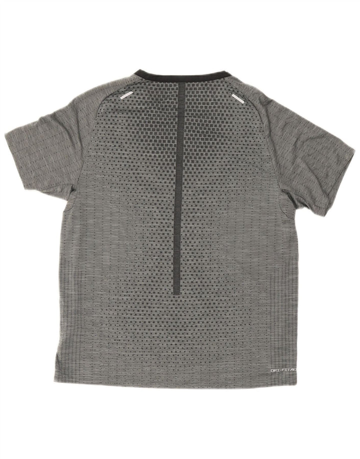 Nike Homme Dri Fit T-Shirt Haut Gris Moyen Géométrique Polyester