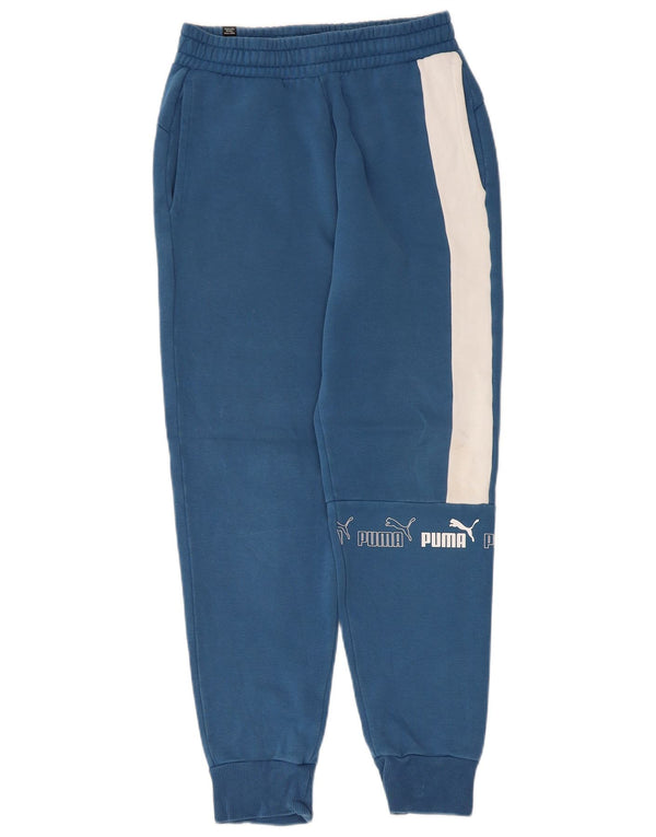 Puma Pantalon de survêtement graphique pour femme UK 8 Small Bleu Colorblock