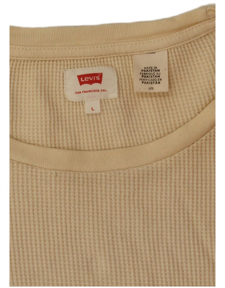 Levi's Haut Coupe Ample à Manches Longues Homme Beige Large Coton