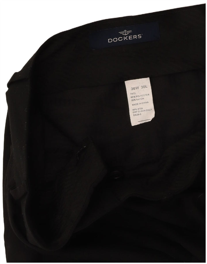 DOCKERS Pantalon Chino Pegged Homme W36 L30 Noir Polyester