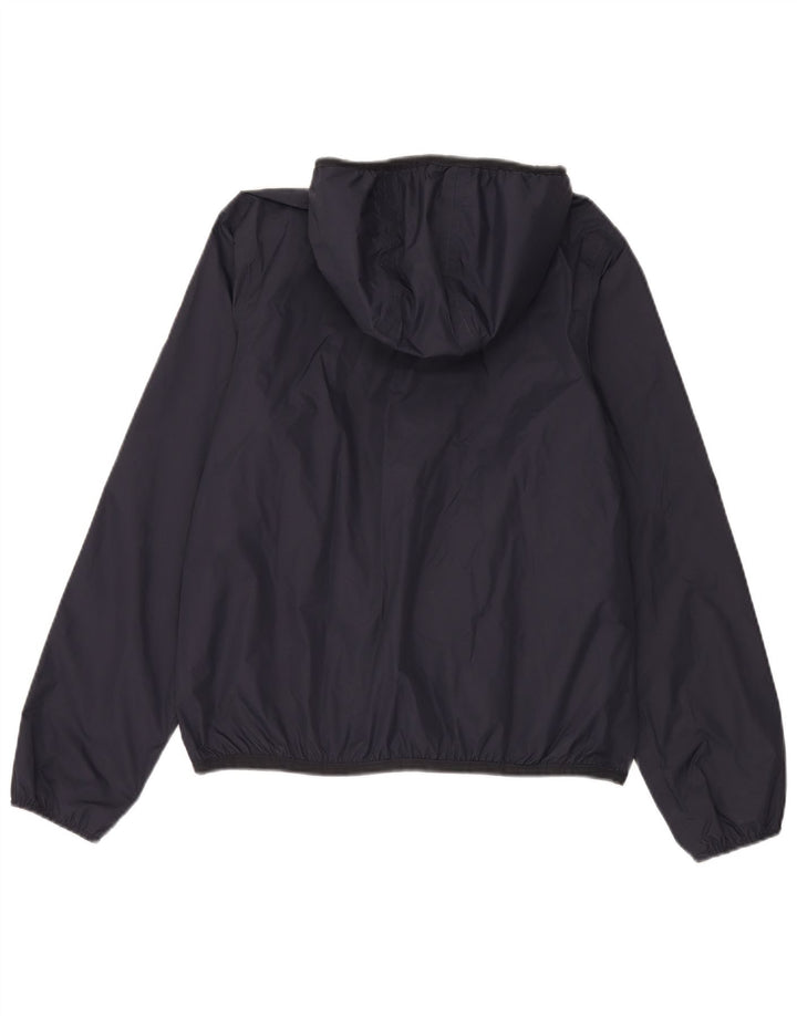 K-Way Veste de pluie réversible à capuche pour femme UK 14 Bleu marine moyen Polyamide