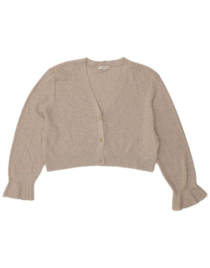 Topshop Cardigan court surdimensionné pour femme UK 44 Gris moyen Polyester