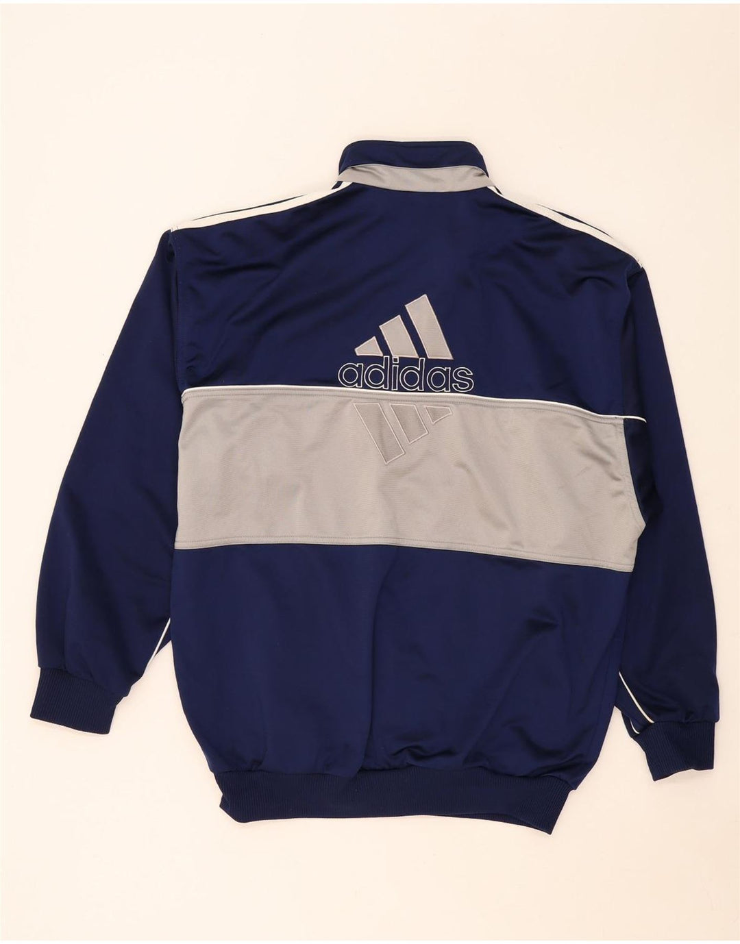 Adidas Veste de survêtement graphique pour homme Taille L Bleu marine Colorblock