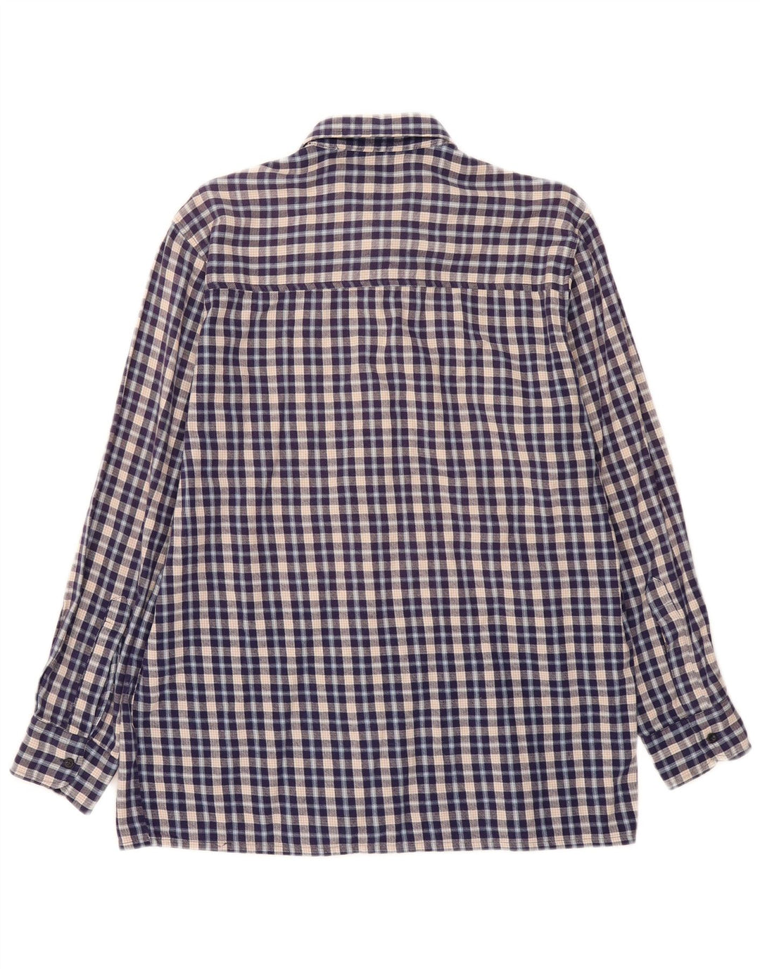 FOLLIE Chemise en flanelle pour homme Taille 41/42 Grand carreaux bleus