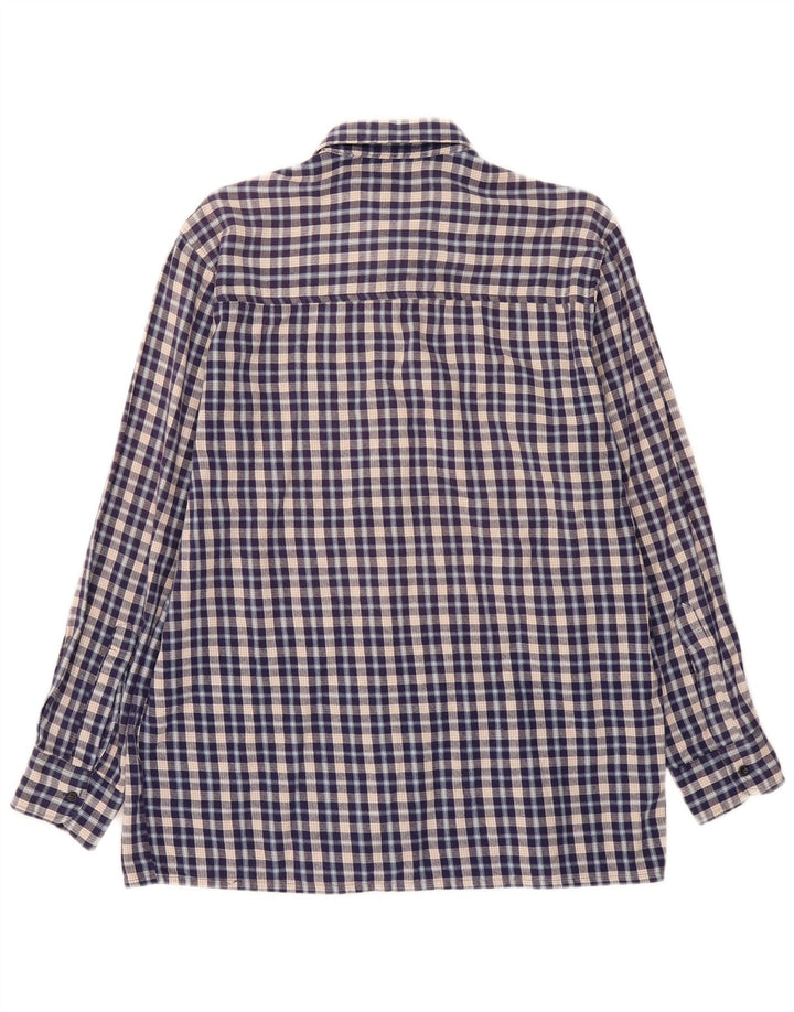 FOLLIE Chemise en flanelle pour homme Taille 41/42 Grand carreaux bleus