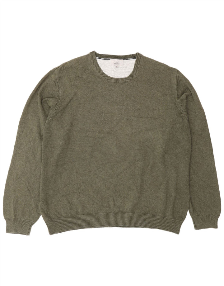 Marks & Spencer Pull à col rond pour homme XL en coton kaki
