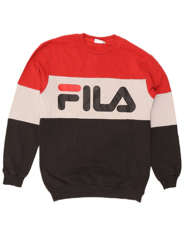 Fila Homme Graphic Sweatshirt Jumper XS Multicolore Colourblock Coton