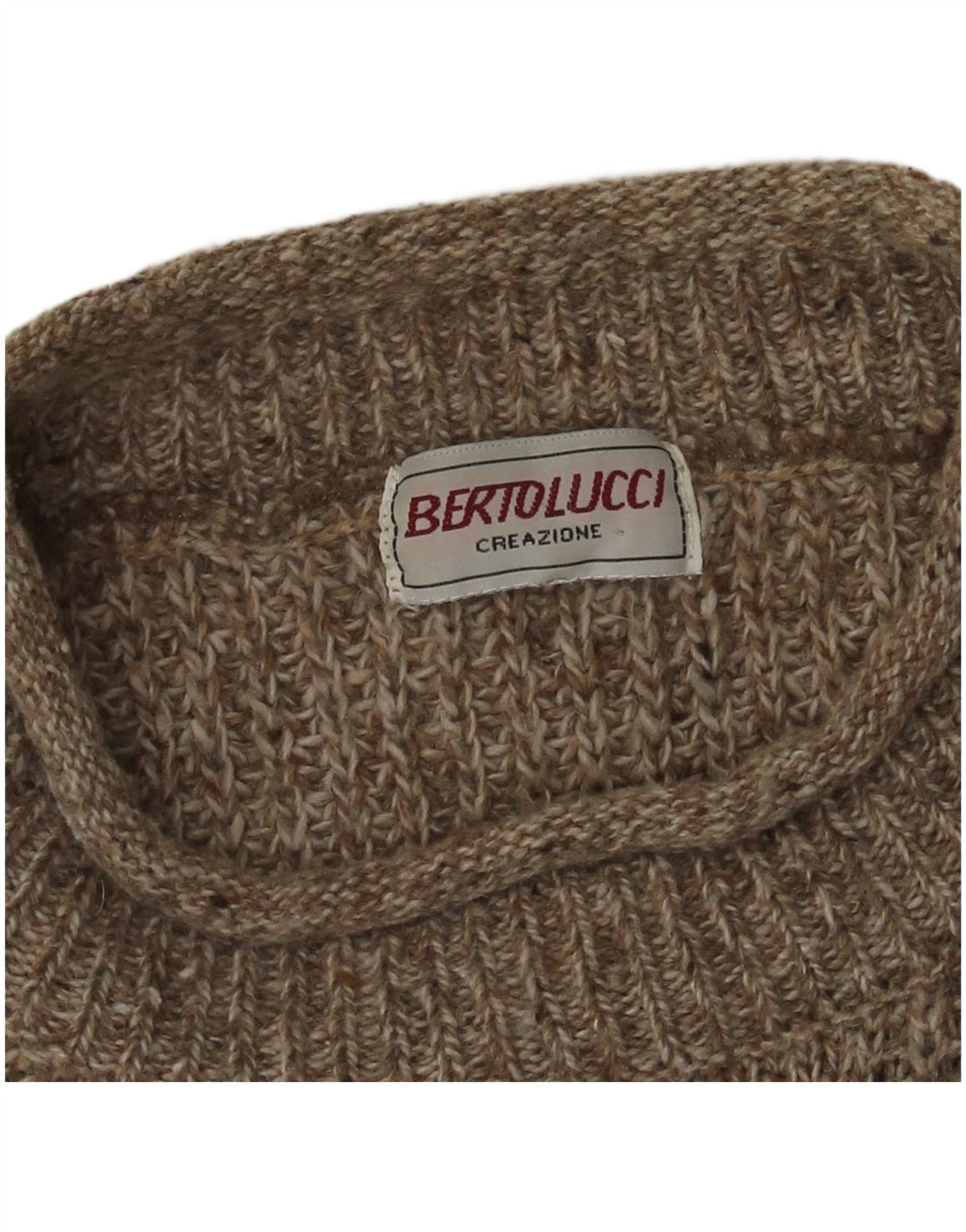 BERTO LUCCI Pull col rond homme XL gris rayé