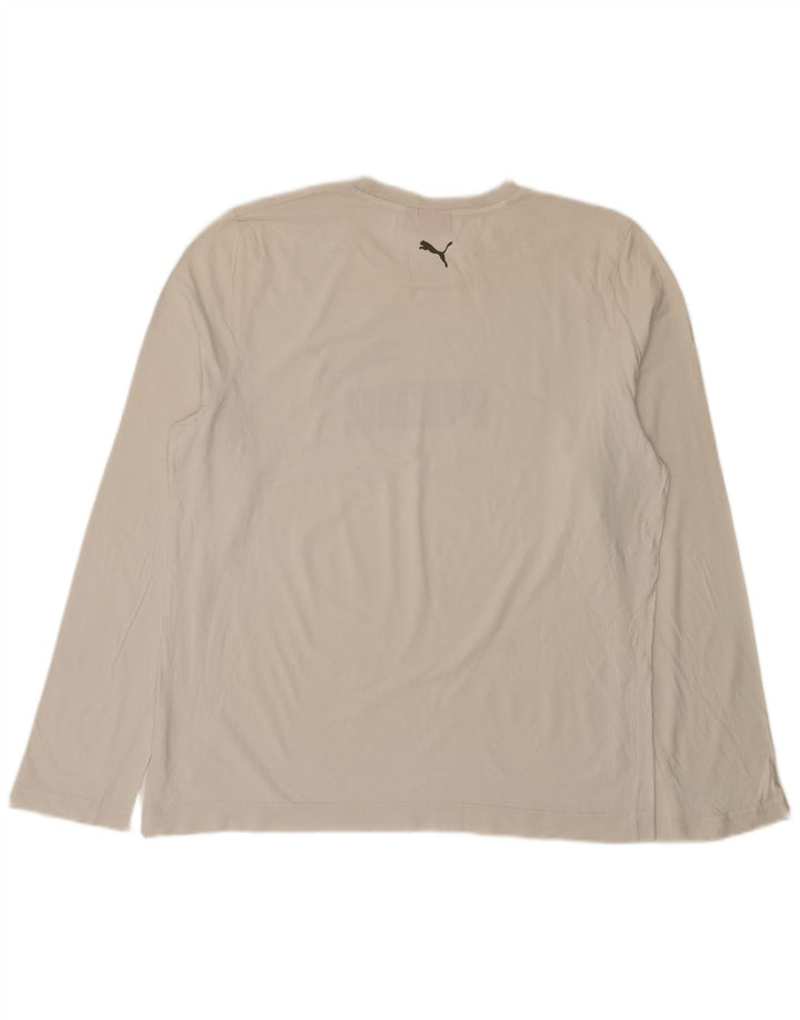 Puma Haut graphique à manches longues pour homme XL Blanc