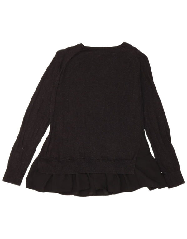 Topshop Pull col bateau pour femme UK 6 XS Noir Polyester