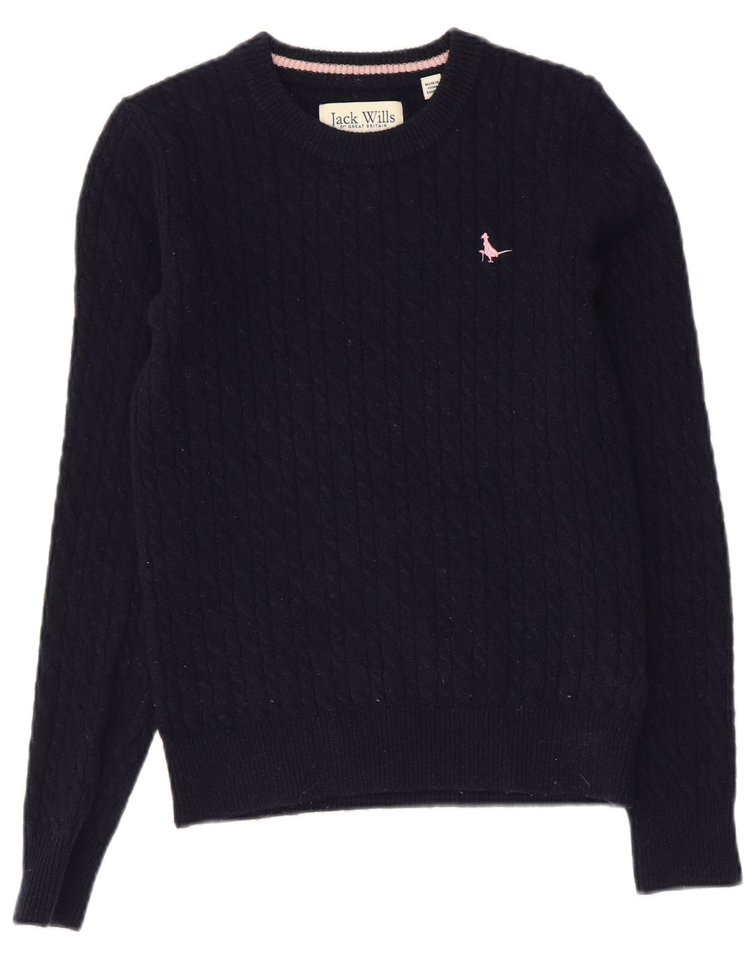 JACK WILLS Pull à col rond pour femme UK 8 Small Bleu marine