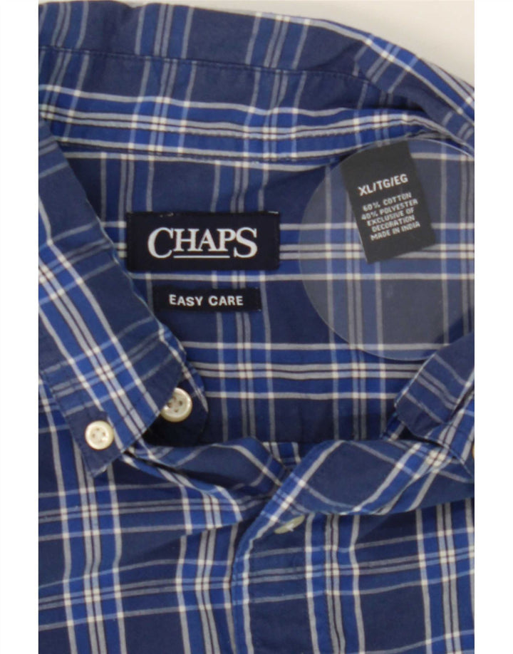 Chaps Chemise Homme XL Bleu Carreaux Coton