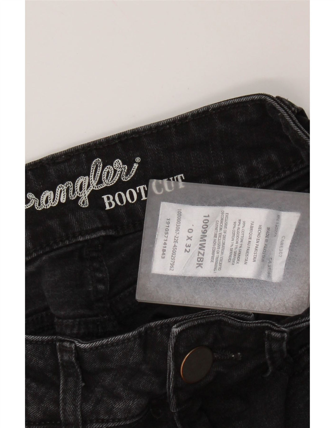 WRANGLER Jean Bootcut Femme US 0 XS W26 L32 Coton Noir