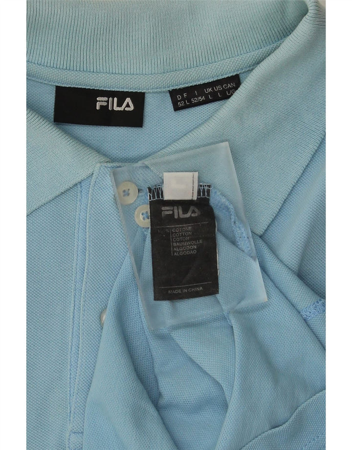 Fila Polo à manches longues homme grand bleu coton