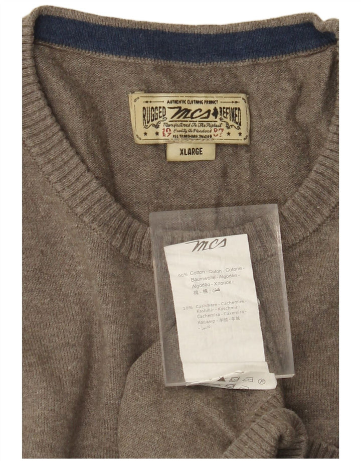 MARLBORO CLASSICS Pull col rond homme XL gris coton