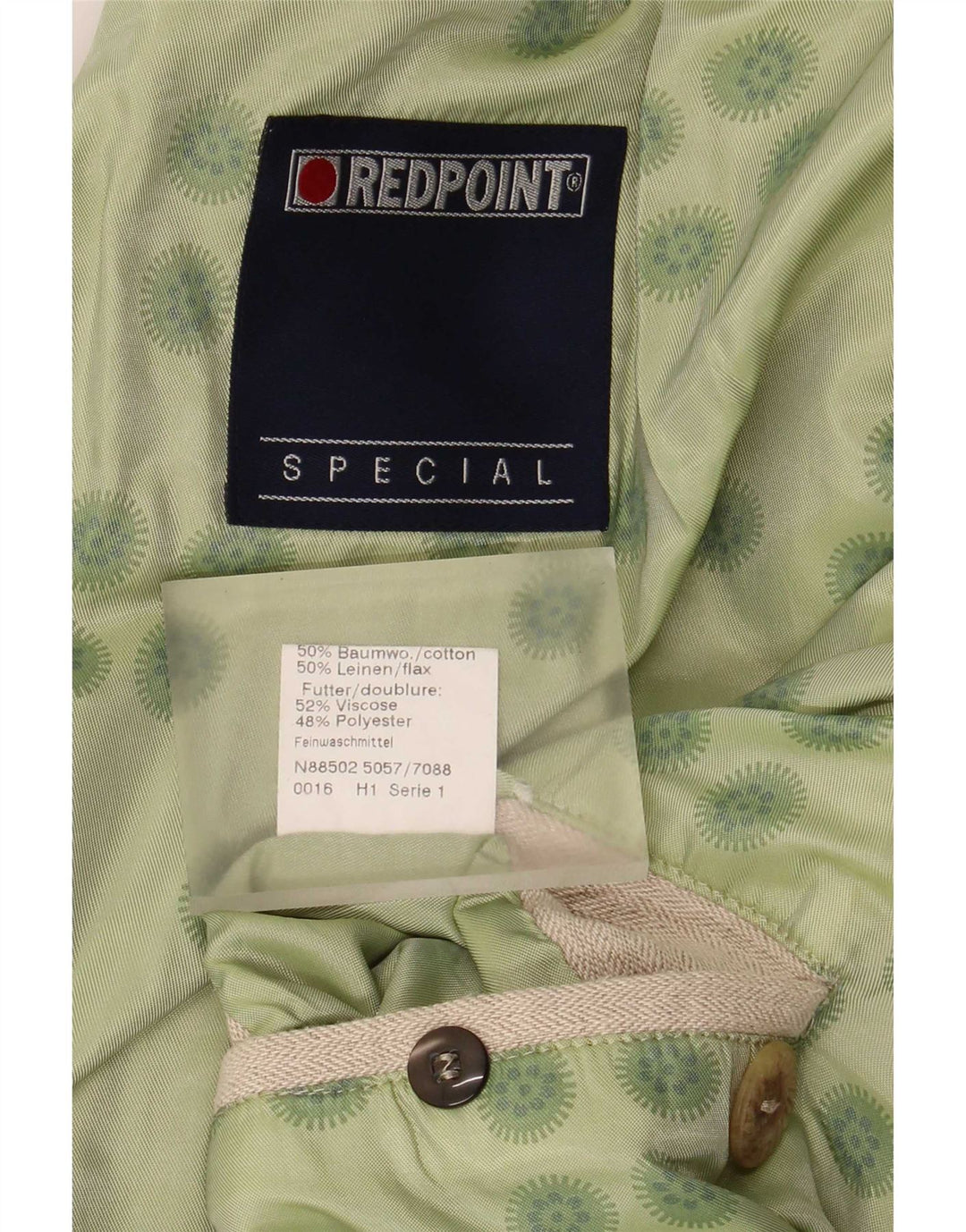 Redpoint Veste blazer à 3 boutons pour homme IT 48 en coton à chevrons beige moyen