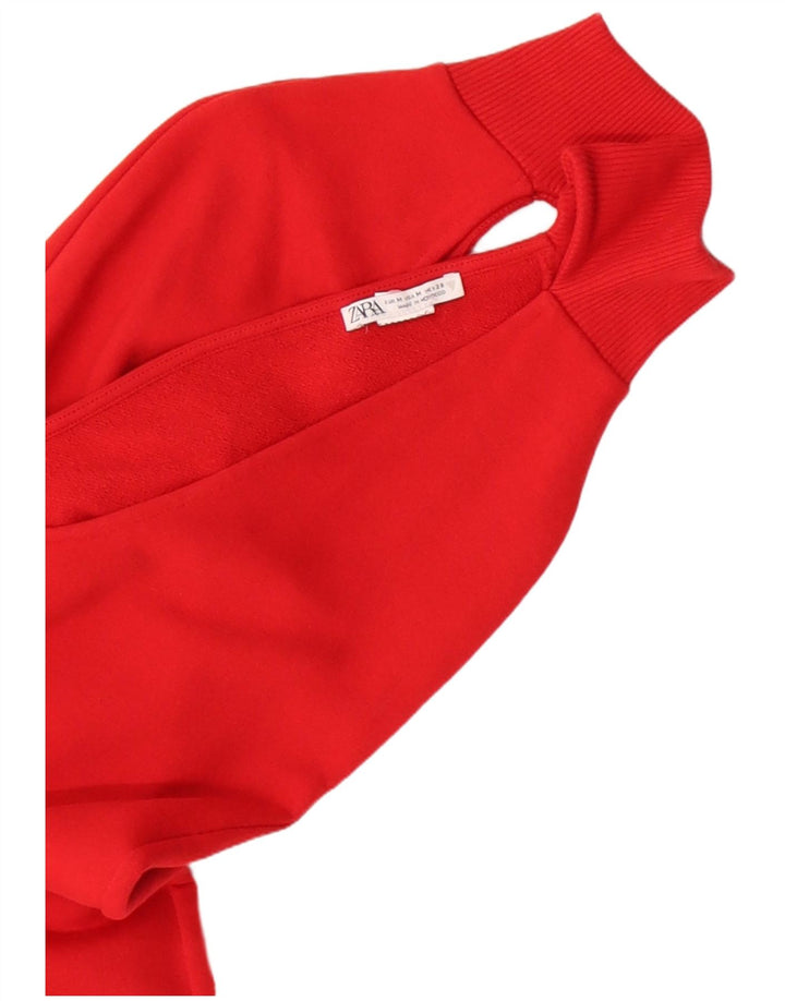 Zara Womens Arm Warmer Jumper Sweater UK 12 Rouge Moyen