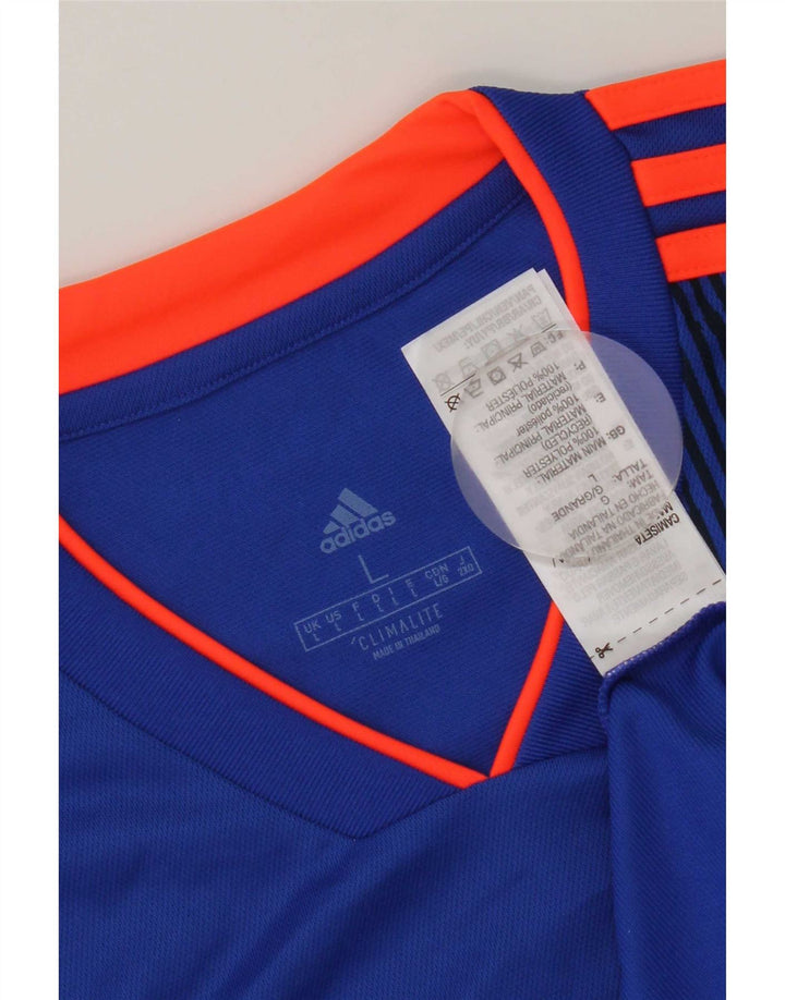 Adidas Hommes Climalite Graphic T-Shirt Top Grand Bleu Géométrique Polyester