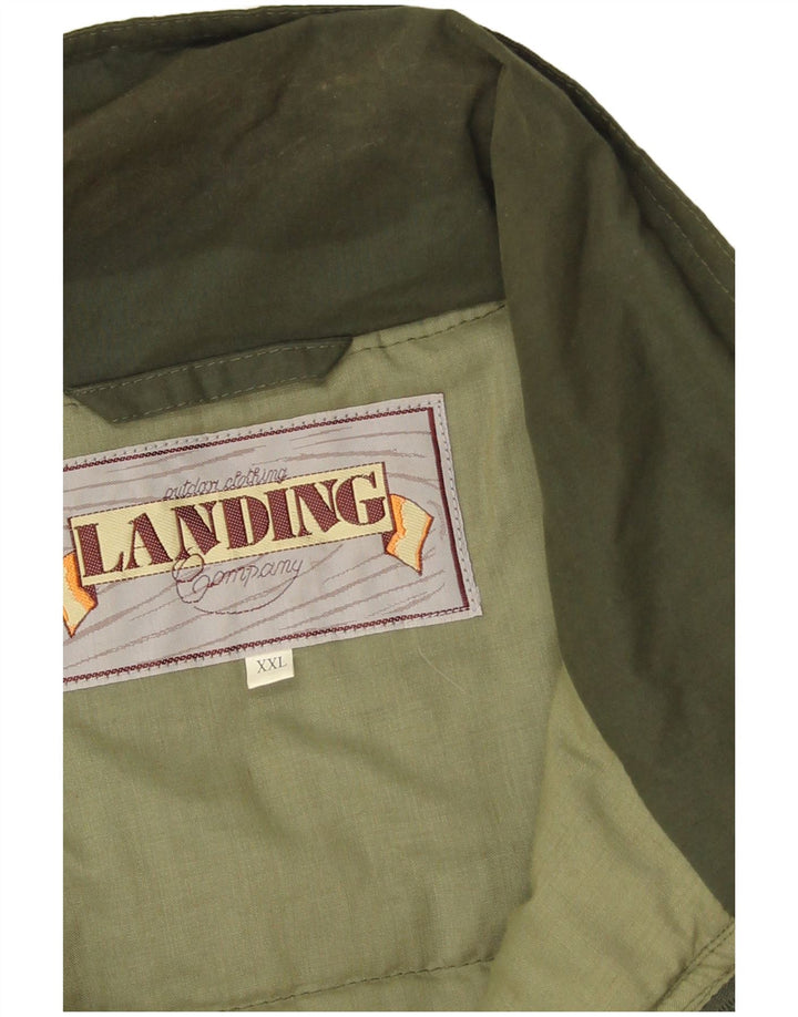 vintage Mens Utility Gilet UK 44 2XL Kaki Polyester