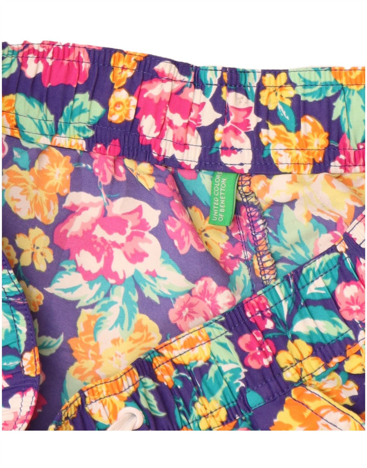 BENETTON Hot Pants Femme W26 Petit Floral Multicolore