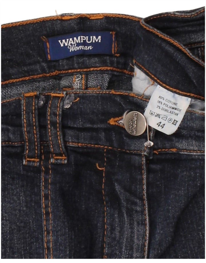 WAMPUM Womens Bootcut Jeans IT 44 Medium W32 L32 Navy Blue Cotton