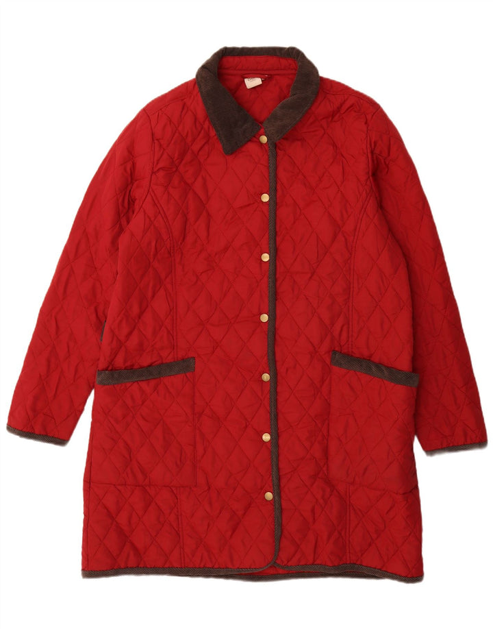 Cotton Traders Manteau matelassé pour femme UK 18 XL Rouge Polyester