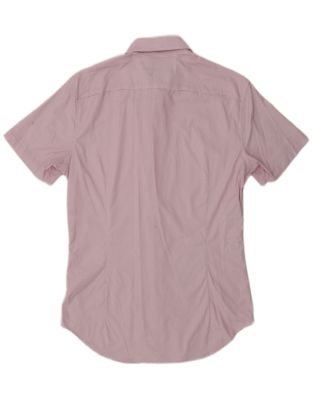 BONOBOS Chemise à manches courtes pour homme, coupe ajustée, petit chevron en nylon rose