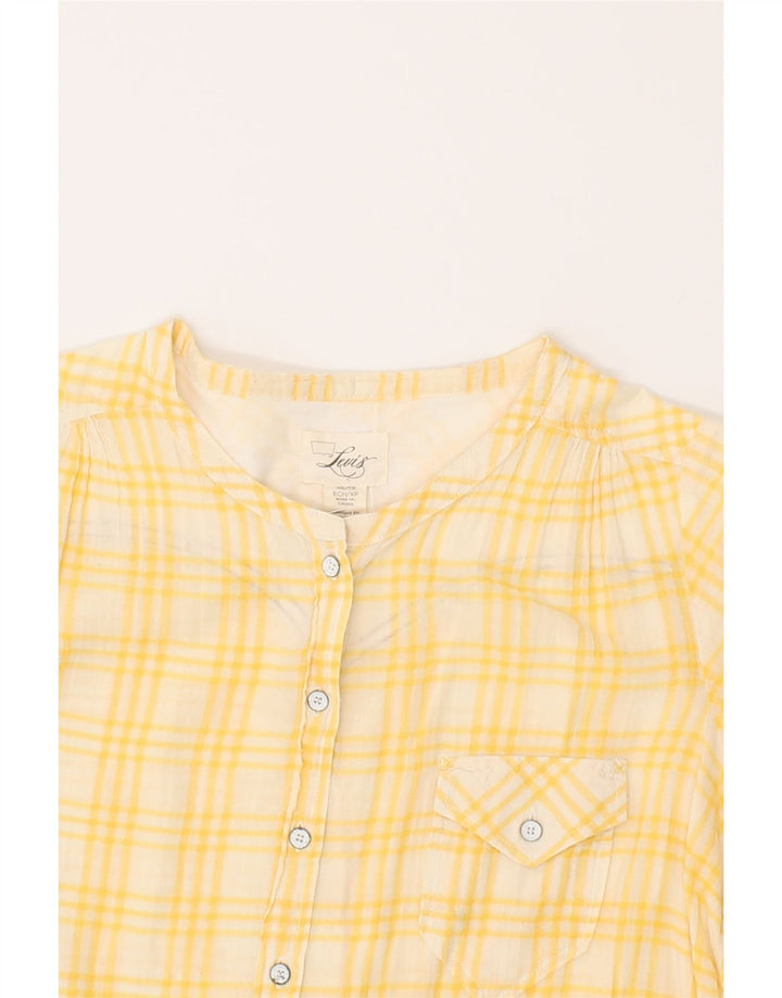 LEVI'S Womens Pullover Shirt Blouse UK 6 XS Yellow Check Vintage Levi's and Second-Hand Levi's from Messina Hembry 