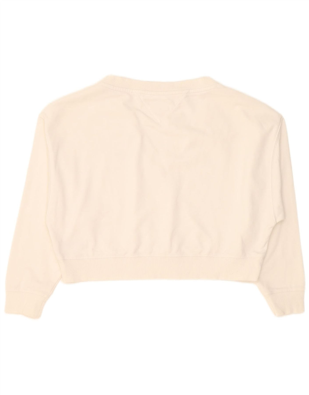 Tommy Hilfiger Sweat-shirt court surdimensionné pour femme UK 10 Petit Blanc