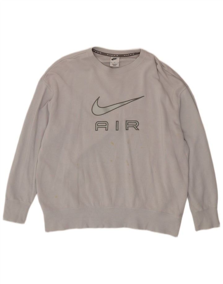 Nike Sweat-shirt graphique pour femme UK 14 Gris moyen Coton