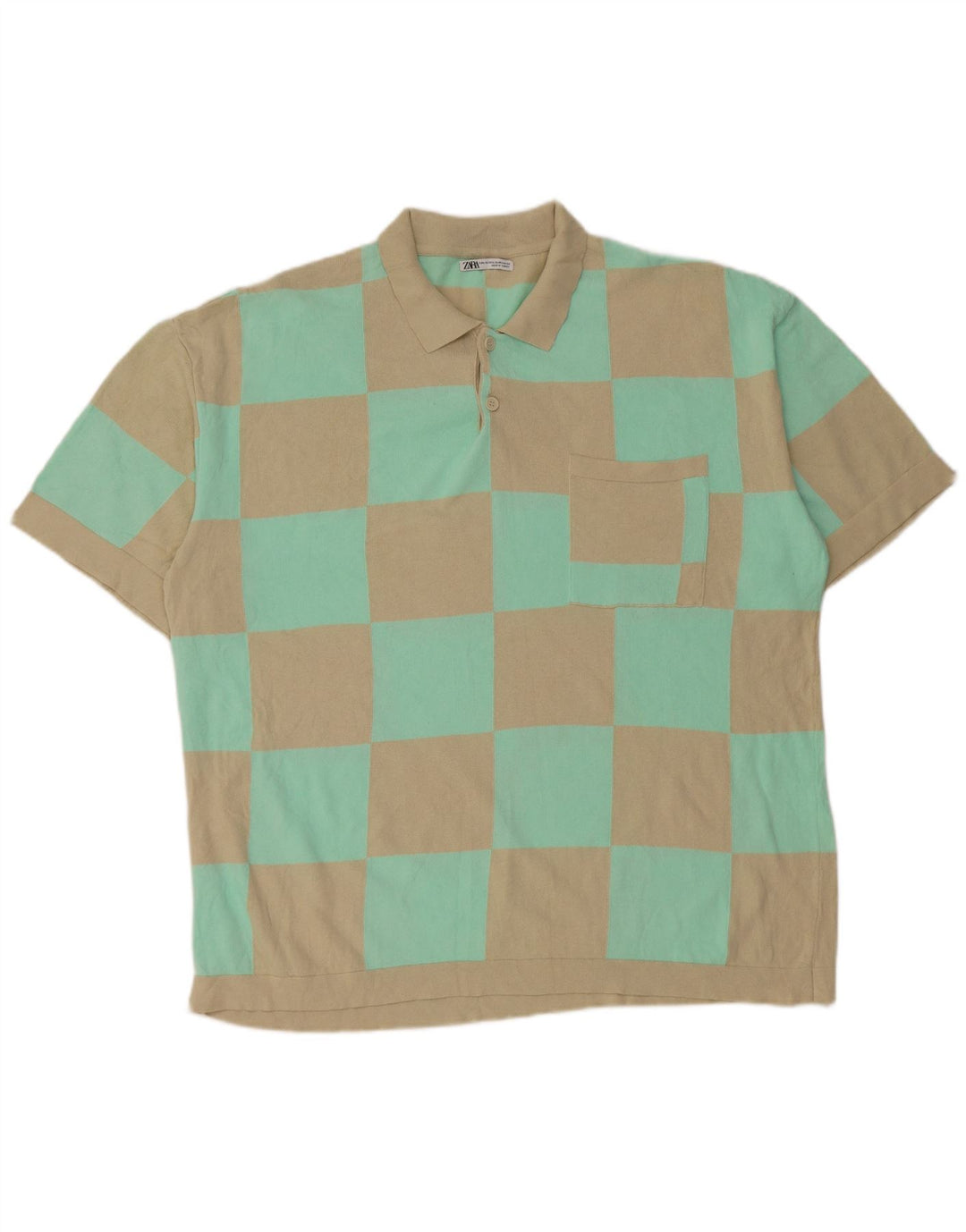 Zara Polo Homme Large Beige Géométrique