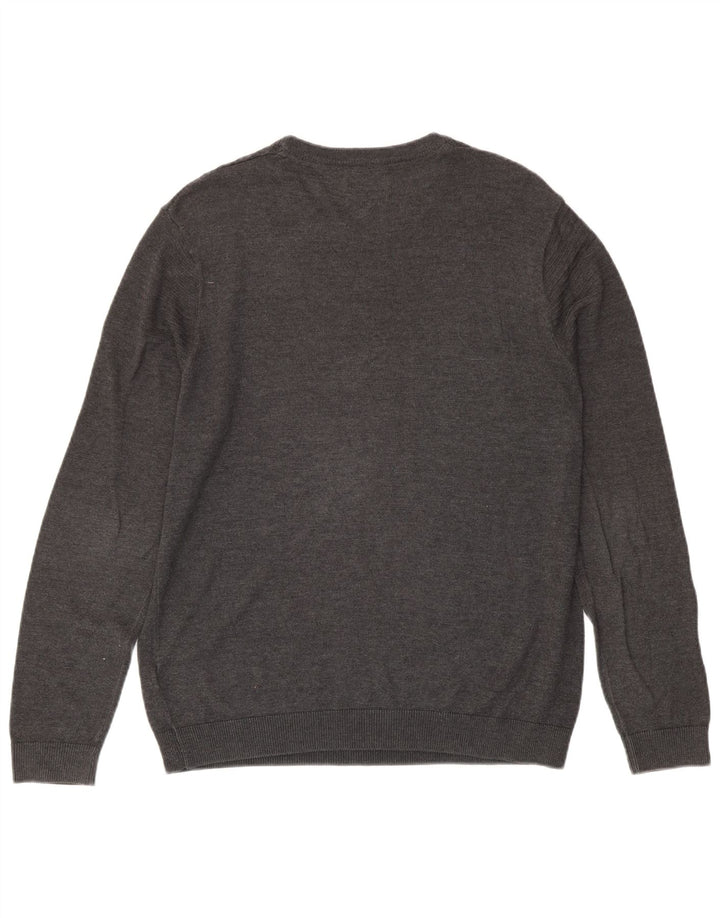 Marks & Spencer Pull à col rond pour homme, grand, gris, acrylique