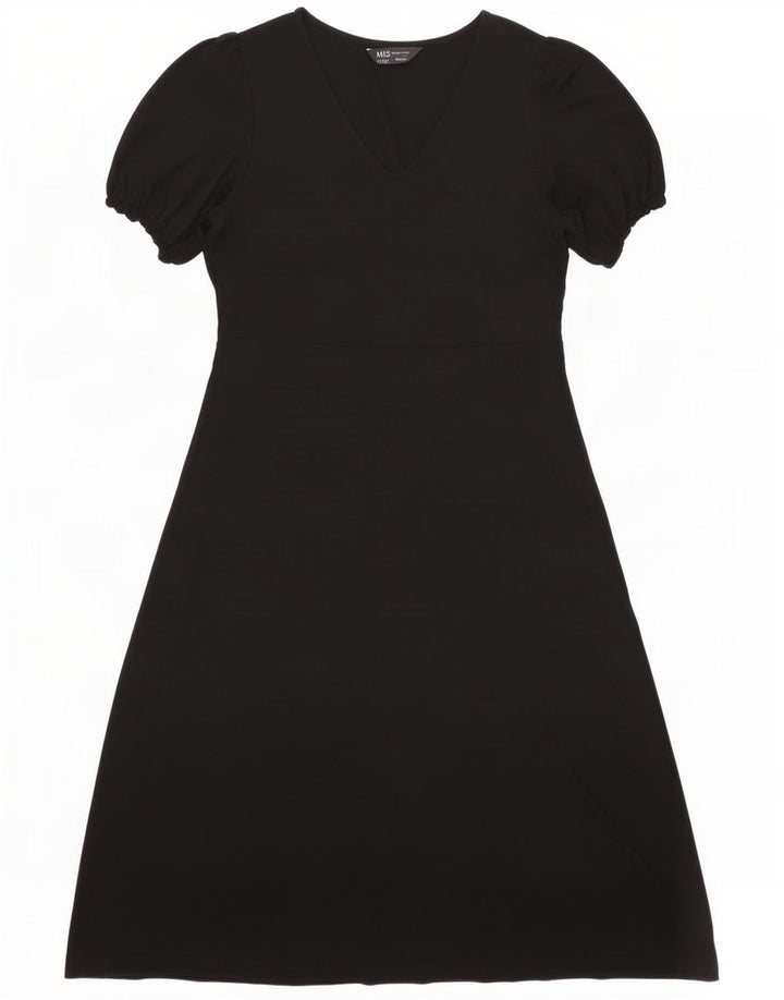 Marks & Spencer Robe trapèze pour femme UK 12 Viscose noire moyenne