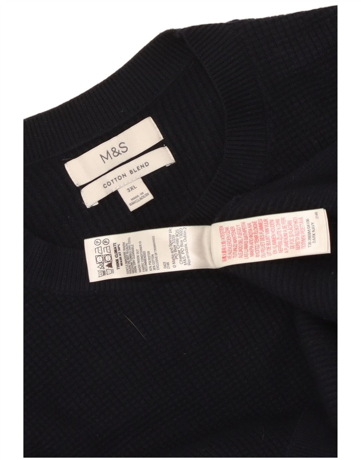 Marks & Spencer Pull à col rond pour homme 3XL Bleu marine Polyester