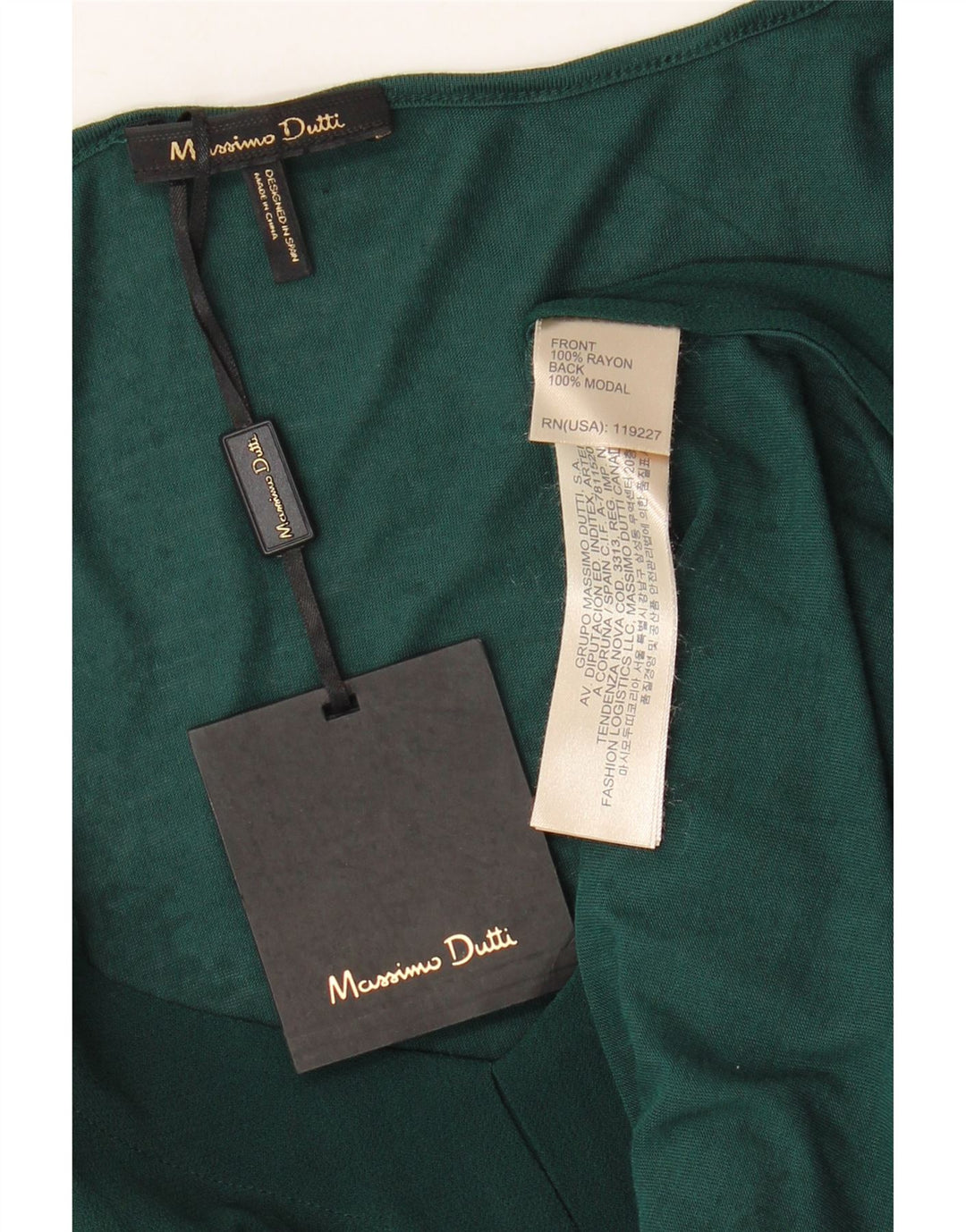 MASSIMO DUTTI Chemisier Femme UK 14 Rayonne Vert Moyen