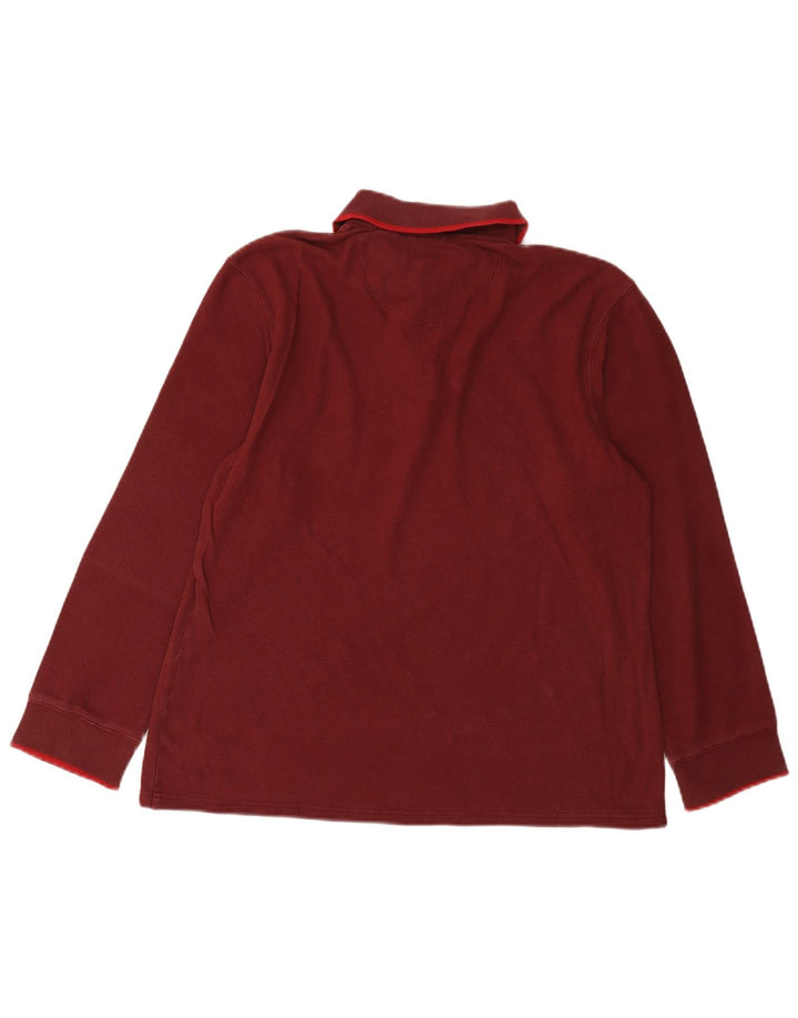 Dockers Polo à Manches Longues Homme Coton Bordeaux Moyen