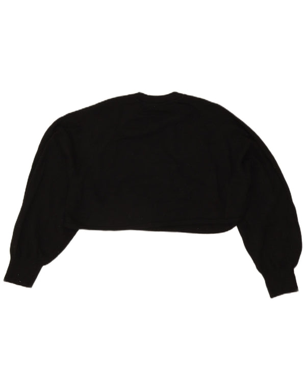 Zara Womens Crop Oversized Blouse Top UK 14 Medium Black