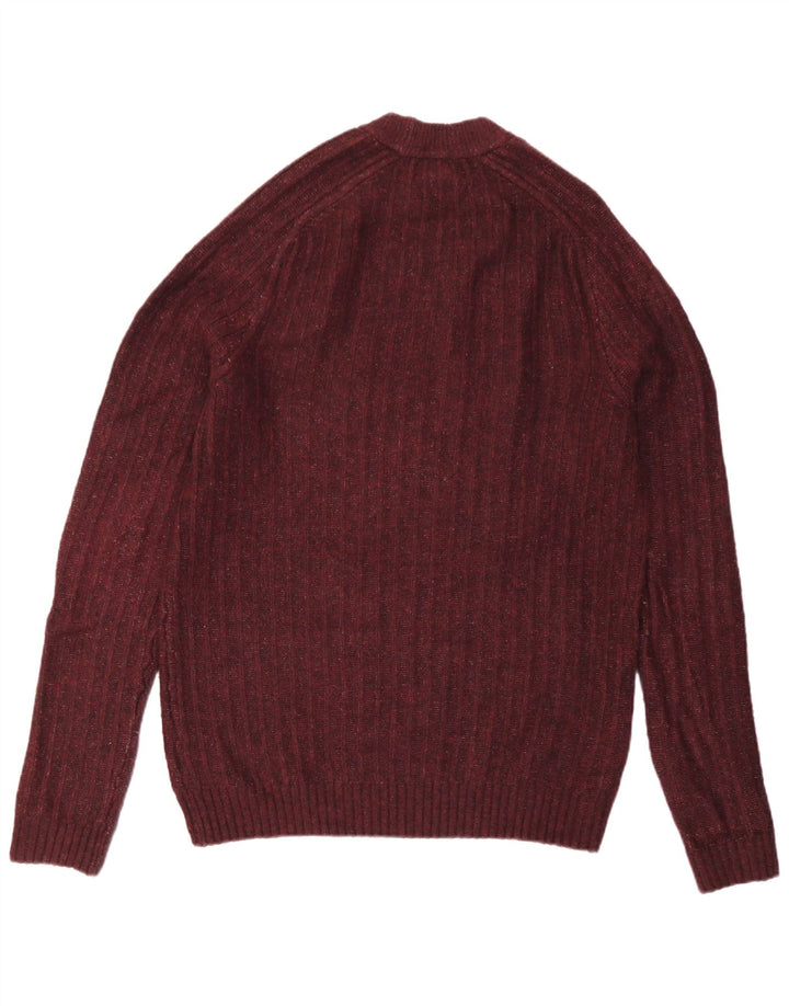 Marks & Spencer Pull à col rond pour homme Taille L Bordeaux moucheté