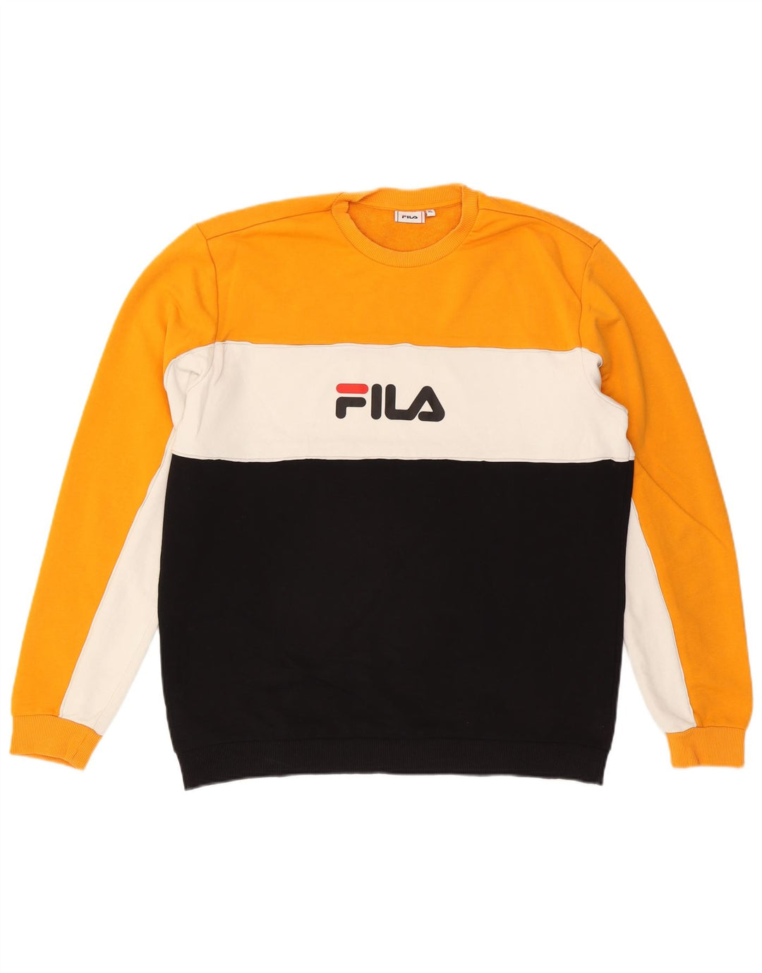 FILA Homme Graphic Sweatshirt Jumper XL Multicolore Colourblock Coton