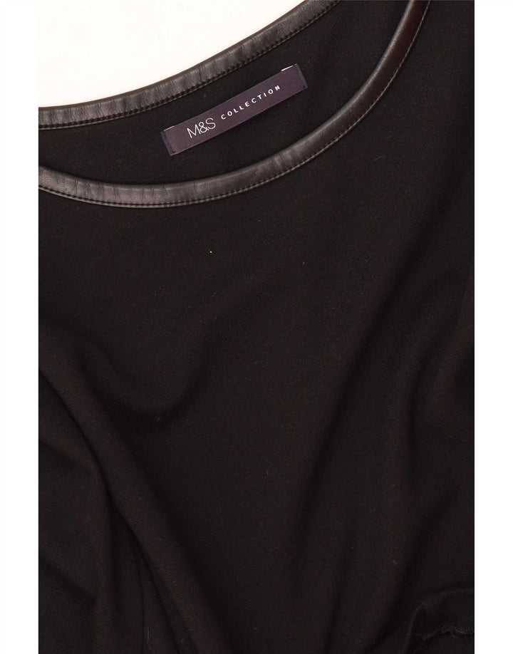 Marks & Spencer Robe droite à manches longues pour femme UK 16 Large Noir