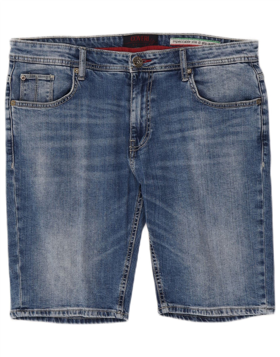 COVERI Short en Jean Homme IT 52 XL W38 Bleu Coton
